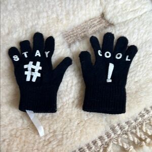Kids Black Gloves (mittens) with Fun Text ~ #STAY COOL!